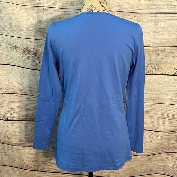 A’nue Miami Perfect Crew Long Sleeve Shirt Tee Top Soft Fabric French Blue Small - Picture 5 of 10